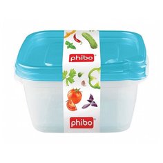 Phibo Комплект контейнеров с клапаном Фрэш 1л (2 шт) прозрачный/голубой
