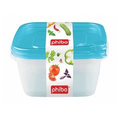 Phibo Комплект контейнеров с клапаном Фрэш 1л (2 шт) прозрачный/голубой