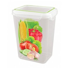 Phibo Контейнер Super Lock для холодильника и микроволновой печи с декором 1,4л прозрачный