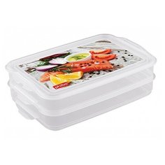 Phibo Комплект контейнеров Food System для продуктов с декором 2 шт. 1л+1л прозрачный с рисунком