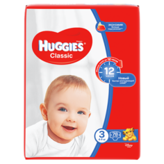 Huggies подгузники Classic 3 (4-9 кг) 78 шт.