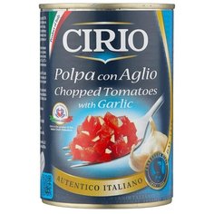 Томаты Polpa con Aglio очищенные резаные с чесноком Cirio жестяная банка 400 г