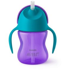 Поильник с трубочкой Philips AVENT SCF796/02, 200 мл фиолетовый/голубой