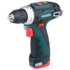 Аккумуляторная дрель-шуруповерт Metabo PowerMaxx BS 2014 2.0Ah x1 Bag 34 Н·м зеленый/черный