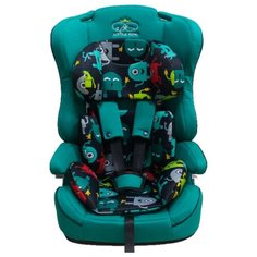 Автокресло группа 1/2/3 (9-36 кг) LiTTLE KiNG LK-01B, темно-зеленый/монстры