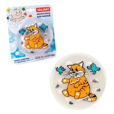 Коврик для ванной Valiant Котик белый/оранжевый