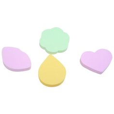 Набор спонжей Dewal Beauty SP-05, 4 шт. зеленый/розовый/желтый