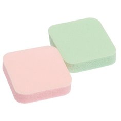 Набор спонжей Dewal Beauty NR-10, 2 шт. зеленый/розовый