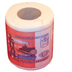 Туалетная бумага Эврика 5000 рублей, 1 рул.