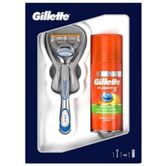 Подарочный набор Gillette: гель для бритья Fusion5 Ultra Sensitive 75 мл и бритва Fusion5 + сменные кассеты – 1 шт.