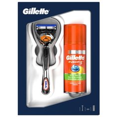 Подарочный набор Gillette: гель для бритья Fusion5 Ultra Sensitive 75 мл и бритва Fusion5 ProGlide + сменные кассеты – 1 шт.
