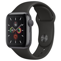 Часы Apple Watch Series 5 GPS 44mm Aluminum Case with Sport Band серый космос/черный
