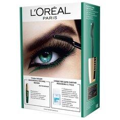 LOreal Paris Тушь для ресниц Feline Noir + средство для снятия макияжа, экстрачерный