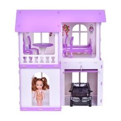 KRASATOYS Домик для кукол Алиса 000282, бело-сиреневый