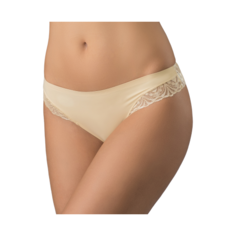 Le Cabaret Трусы Бразильяна низкой посадки с кружевными вставками, размер XL, светло-песочный