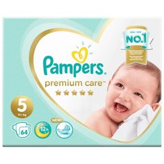 Pampers подгузники Premium Care 5 (11+ кг) 64 шт.