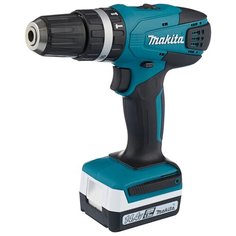 Ударная аккумуляторная дрель-шуруповерт Makita HP347DWE 30 Н·м синий/черный