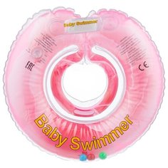 Круг на шею Baby Swimmer Флора 0m+ (6-36 кг) с погремушкой розовый бутон