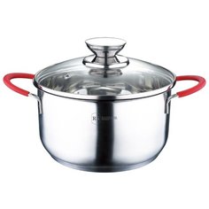 Кастрюля Rainstahl 2106-20RS\CS 3,5 л, стальной/красный