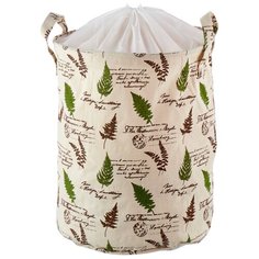 Рыжий кот Корзина для белья Листья TLB-02 48x38x38 см белый