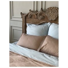 Постельное белье семейное Bohemique studio Эвия сатин голубой