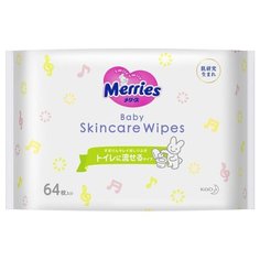 Влажные салфетки Merries Flushable сменный блок 64 шт.