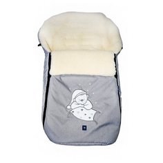 Конверт-мешок Womar S77 Exlusive Bear melange fabric в коляску 95 см светло-серый
