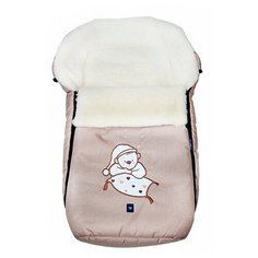 Конверт-мешок Womar S77 Exlusive Bear melange fabric в коляску 95 см бежевый