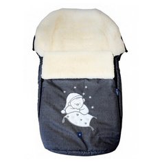 Конверт-мешок Womar S77 Exlusive Bear melange fabric в коляску 95 см графитовый