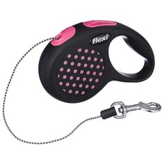 Поводок-рулетка для собак Flexi Design XS тросовый розовый 3 м