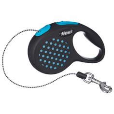 Поводок-рулетка для собак Flexi Design XS тросовый синий 3 м