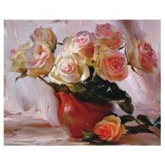 Molly Картина по номерам "Чайные розы" 40х50 см (KH0144)