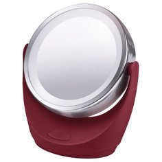 Зеркало косметическое настольное Marta MT-2646 с подсветкой бордовый гранат