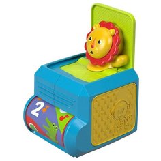 Интерактивная развивающая игрушка Fisher-Price Музыкальная шкатулка с сюрпризом Львенок FHF77 синий/зеленый/красный
