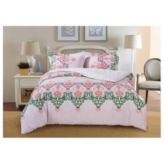 Постельное белье 1.5-спальное Selena Paisley Розовый шербет, сатин розовый