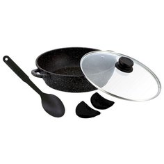 Сотейник Rainstahl 5800-36RS\SH 36 см, с крышкой, черный