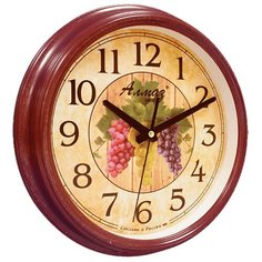 Часы настенные кварцевые Алмаз A62 коричневый/бежевый