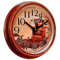 Часы настенные кварцевые Алмаз A04 светло-коричневый