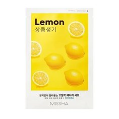 Missha Airy Fit Sheet Mask Lemon освежающая тканевая маска с экстрактом лимона, 19 г