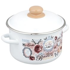 Кастрюля Appetite Roses 3 л, белый/бежевый