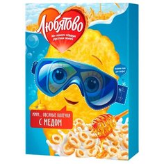 Готовый завтрак Любятово Овсяные колечки с медом, коробка, 200 г