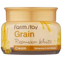 Farmstay Grain Premium White Cream осветляющий крем с маслом ростков пшеницы, 100 г