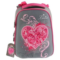 Prof-Press Рюкзак Сердце (Р-8332), серый/розовый Проф Пресс