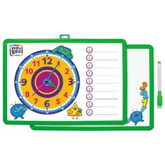 Доска для рисования детская Kribly Boo с часами и маркером зеленый