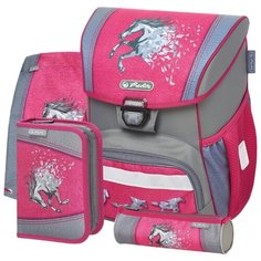 Herlitz Ранец Loop Power Plus Horse с наполнением, розовый/серый