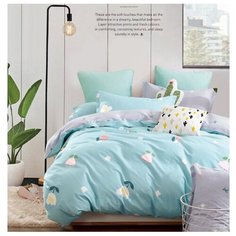 Постельное белье 1.5-спальное DREAM TIME BLK-46-SP-412-1C, сатин голубой