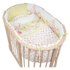 Pituso комплект для овальной кроватки Маленькое королевство (6 предметов) розовый