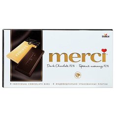 Шоколад Merci горький порционный, 100 г ..,Merci