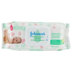 Влажные салфетки Johnsons Baby Тройная защита пластиковая крышка 48 шт.