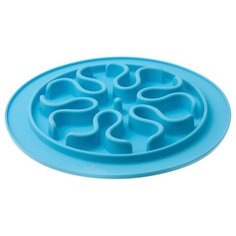 Миска V.I.Pet рельефная игровая Волны для медленного поедания корма голубой